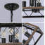 Luminaire suspendu en forme de cage de ferme style ferme rétro avec finition noire et noyer-129870511