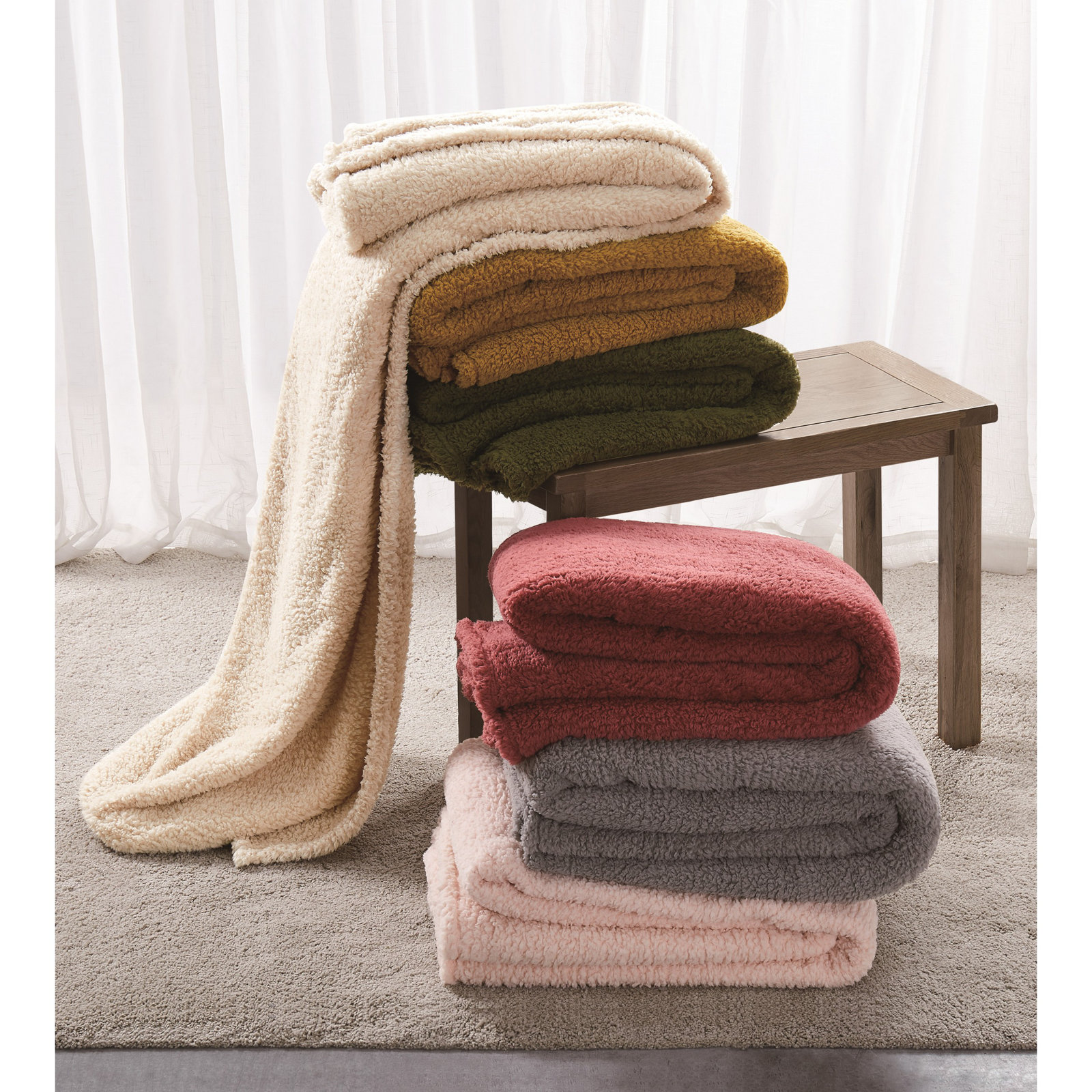 Barbrook Plain Weave/SHERPA Throw Blanket, Gray