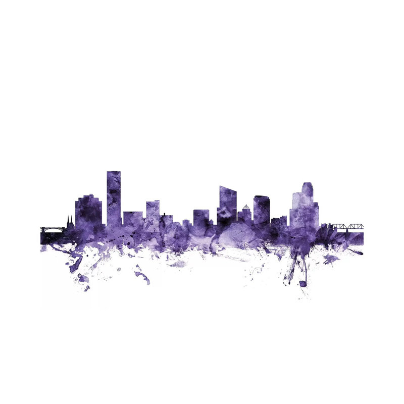 Grand Rapids, Michigan Skyline by Michael Tompsett - 1 Piece Wrapped Canvas Wall Art, 30.48 cm H x 45.72 cm W