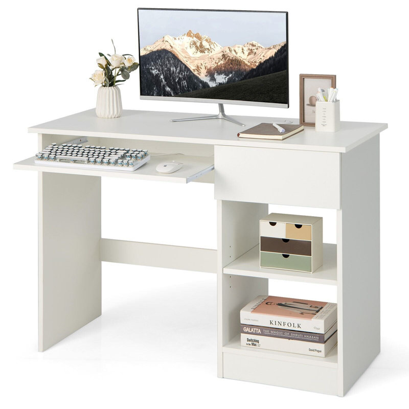 108Cm W Rectangular Computer Desk, White