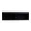 Meuble-lavabo de 60 po avec support de rangement, lavabo double en résine, finition châtaignier noir, charnières à fermeture douce, matériau en pouces, châtaignier, meuble-lavabo mural, portes, fabrication en contreplaqué