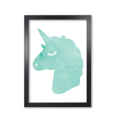 Mint Unicorn Head - Print