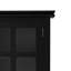 Armoire de rangement moyenne de style transitionnel en bois massif de 38 po avec portes en verre et tablettes réglables Artisan-761976899