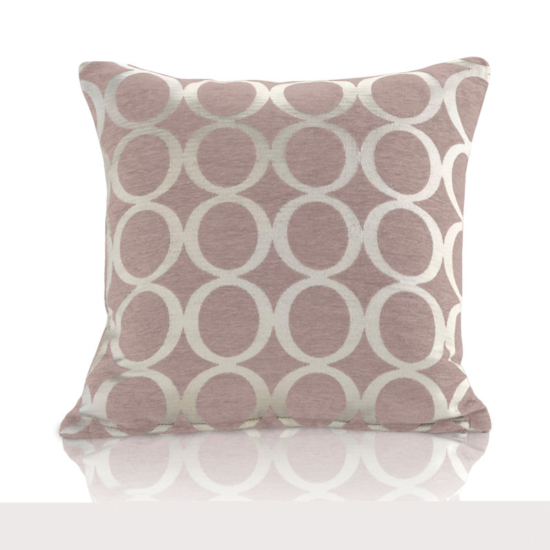Broward Oh Geometric Cushion with Feather Filling, Orange, 45cm H x 45cm W x 15cm D