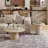 Simple round natural cave stone coffee table