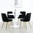 Of 4 Velvet Dining Chairs - Black With Elegant Gold Metal Legs Ergonomic And Breathable Design For Living Room 4 Chair Collection Stylish Spacious-268556459