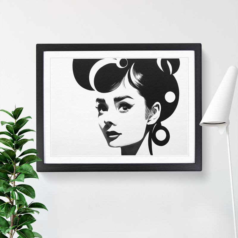 Audrey Hepburn Monochrome Vol.4 - Single Picture Frame Print, Black Framed, 46cm H x 64cm W x 2cm D