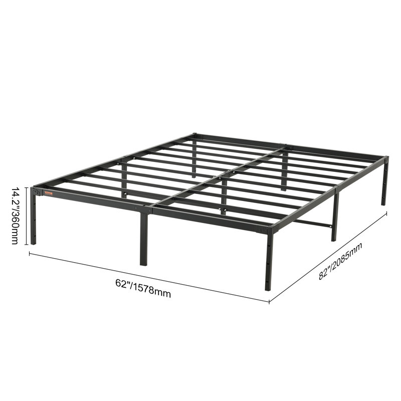 Lit plateforme en acier 14 po Tesfai, Grand lit, 14"