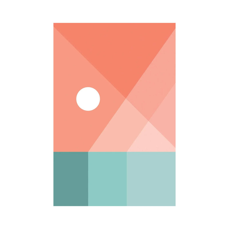 Geometric Landscape XII - Print on Canvas, Wrapped Canvas, 30.48 cm H x 45.72 cm W