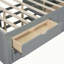 Lit de jour en bois double avec 2 armoires de chevet, tablettes supérieures et 4 tiroirs, blanc-491184759