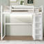 Lit mezzanine en bois avec garde-robe intégré et tablettes de rangement-26957011