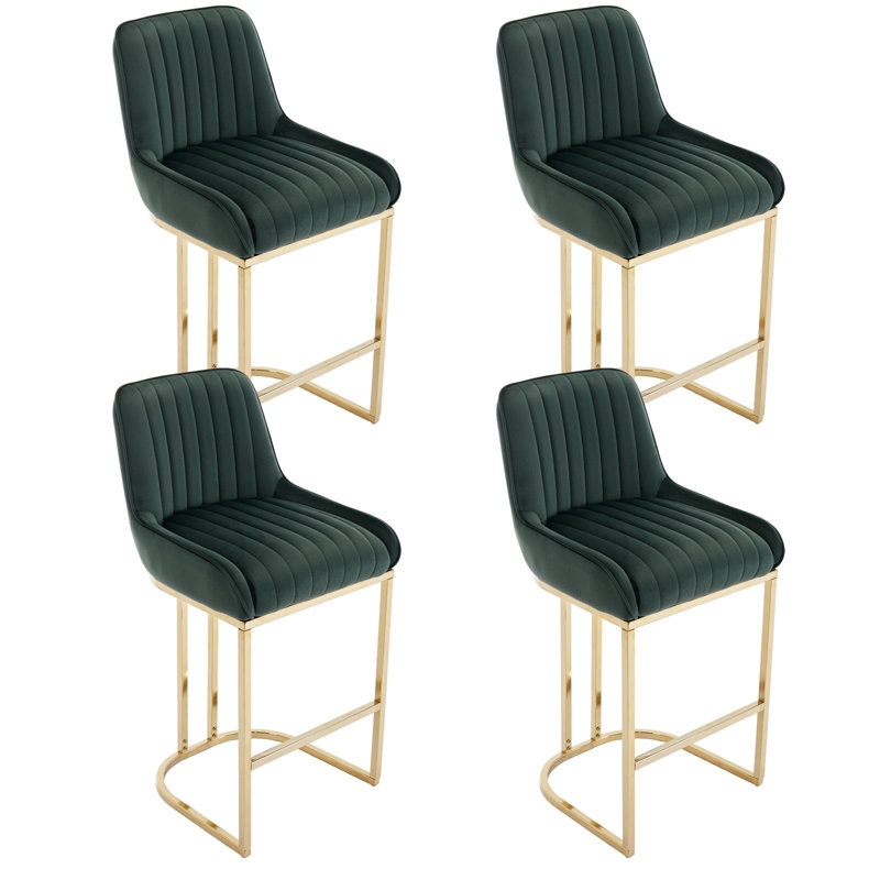 Besik Counter Stool with Metal Frame, Green