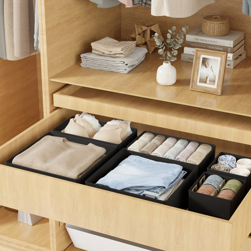 Ensemble de 6 paniers de rangement pour vêtements, chambre de bébé et garde-robe, vêtements pour bébés, sous-vêtements et chaussettes