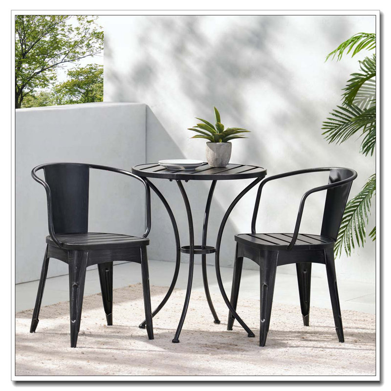Ensemble d'extérieur 3 pièces, Noir et argent