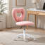 Mignonne chaise de bureau rotative avec dossier en forme de cœur et fauteuil pivotant sans accoudoirs pour plus de confort et de style