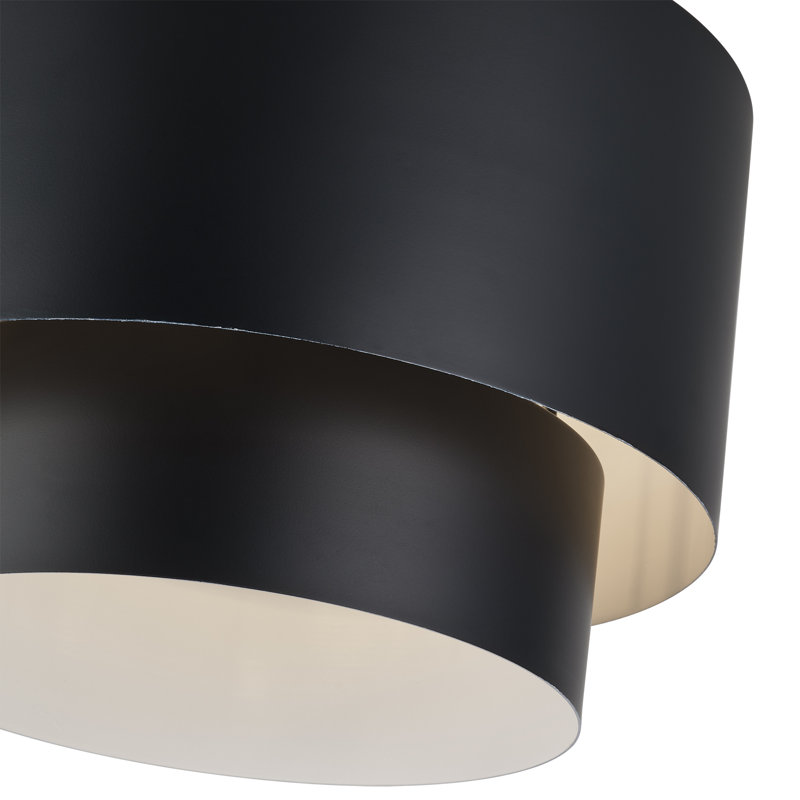 Acklin 2 Light Black Medium Semi-flush, Black, Matte Black