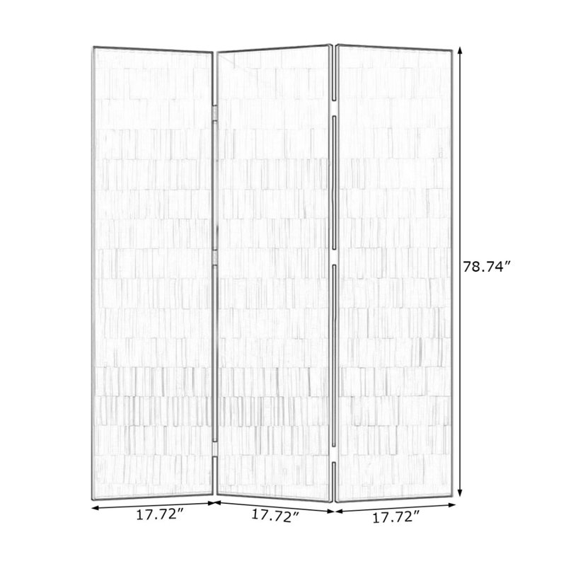 Cloison 3 pièces, H 78,74 po x l 53,15 po x P 1,97 po