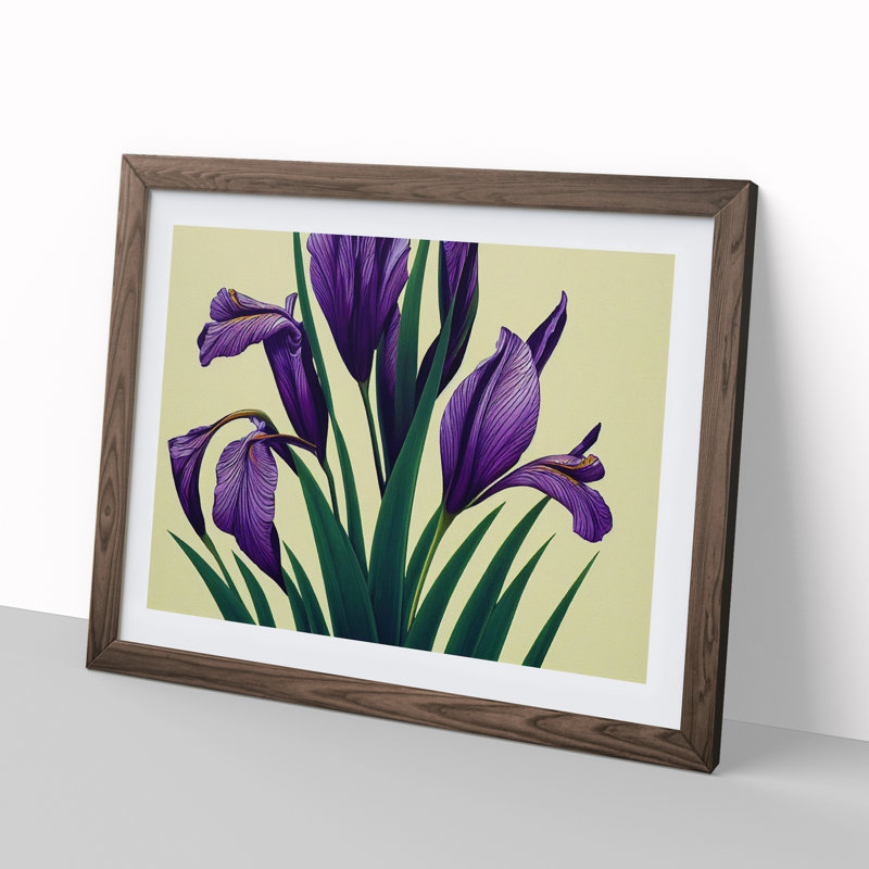 Spellbinding Iris Flowers - Framed Print, 25cm H x 34cm W, Walnut Frame
