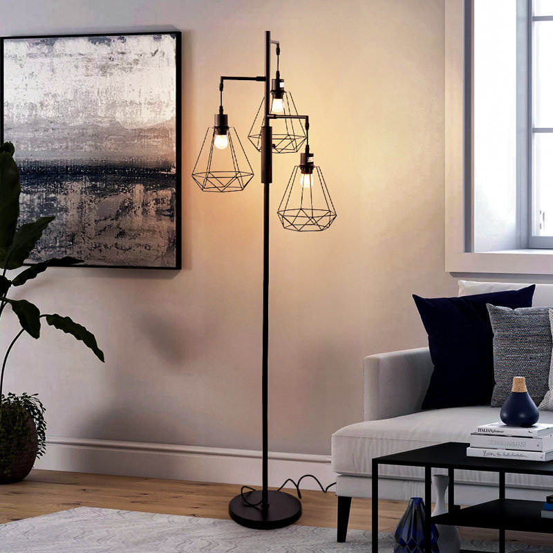 160cm Polished Torchiere Floor Lamp with USB and Outlet