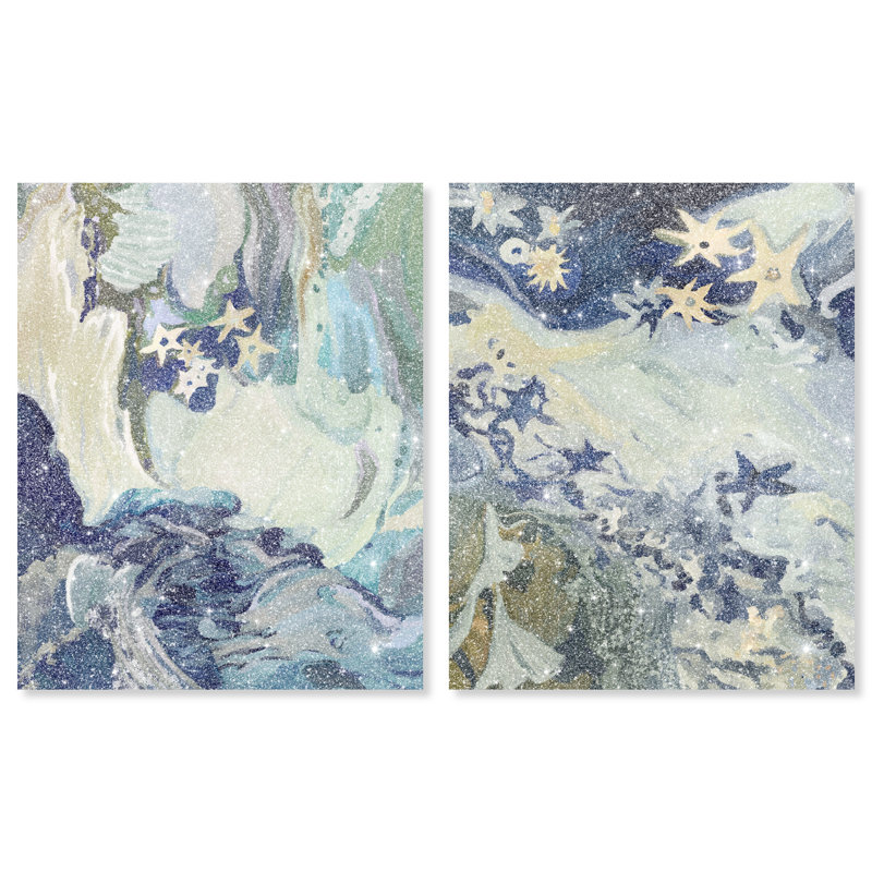 Mermaid Dream Set Canvas Animals Print by Oliver Gal, Black Frame, 16 x 20, 40"H x 32"W, Gallery Wrapped