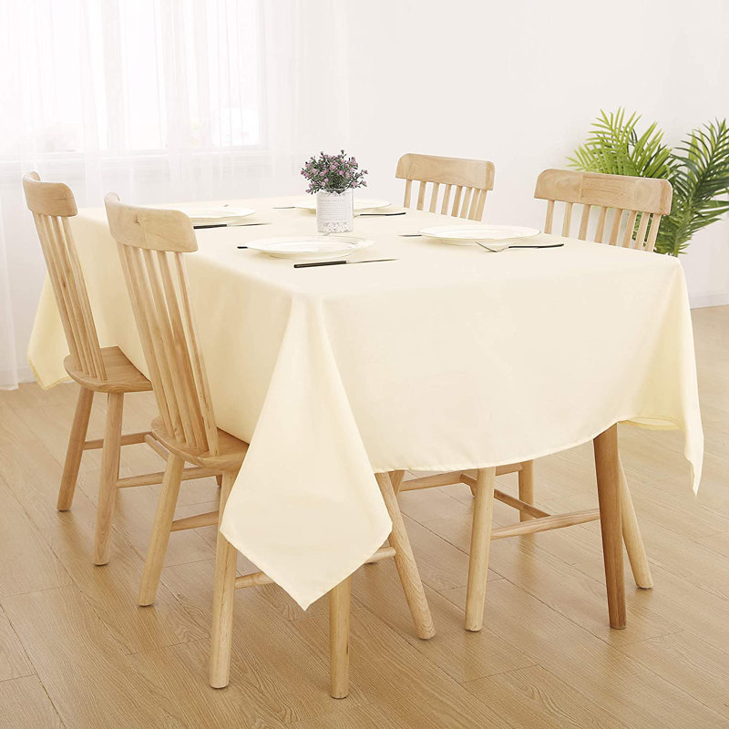 Symple Stuff Oxford Decorative Tablecloth Wipeable Rectangle Water Resistant Tablecloth, 137cm D x 200cm L, Black