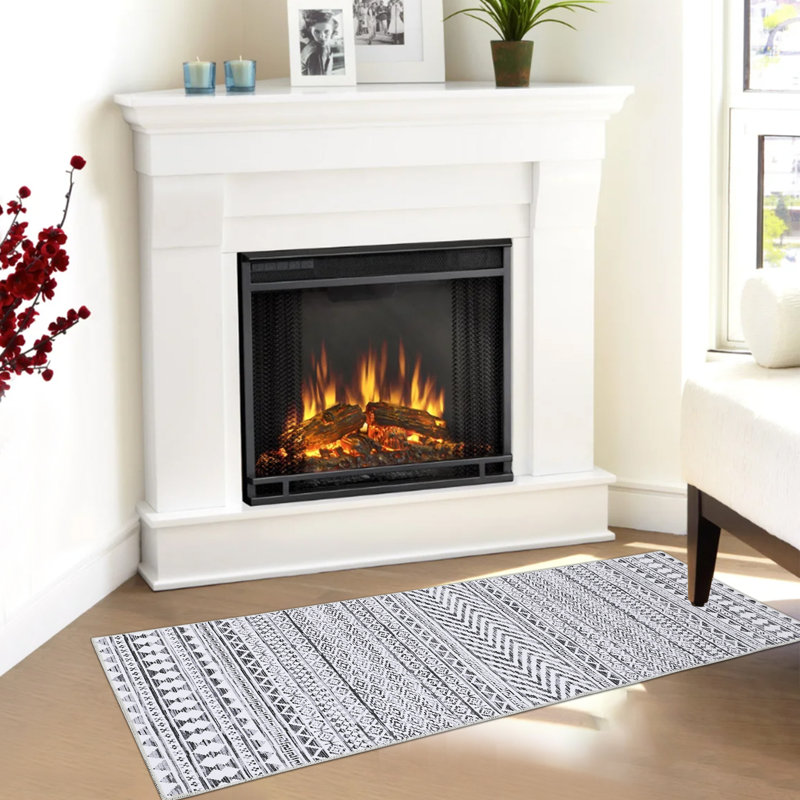 Karelia Washable Geometric Indoor Rug, Runner 2' x 7'