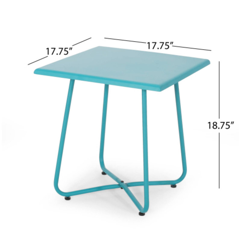 ALDER 18" Outdoor Side Table, Stylish Accent For Patio & Garden, Teal