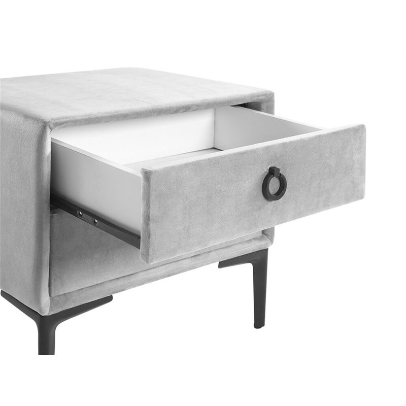 Morehead 44cm W Manufactured Wood Bedside Table, Grey