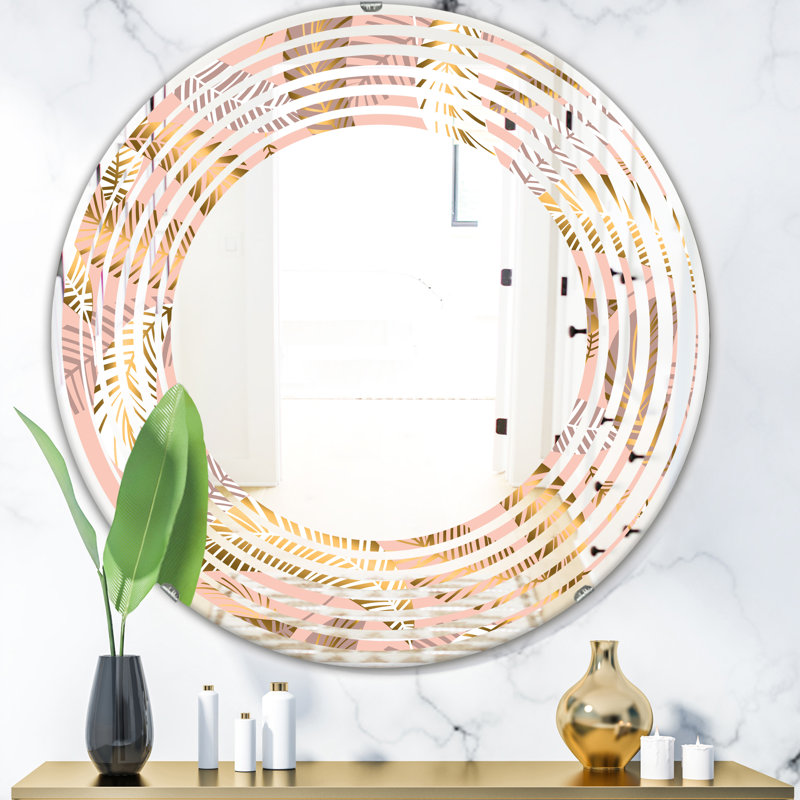 Miroir mural Wave, H 31,5 po x l po, Vague à motif tropical