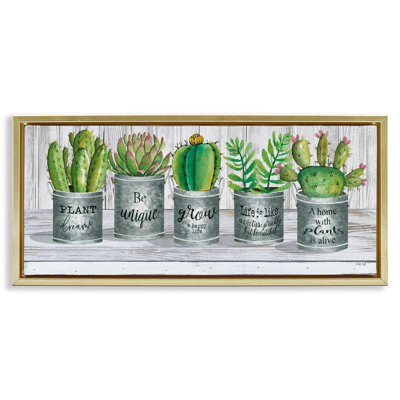 "Succulents with Plant Life Puns", art mural encadré par Cindy Jacobs
