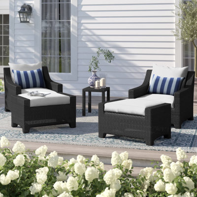 Ensemble de conversation avec chaises en rotin Sunbrella 5 pièces Mifflin