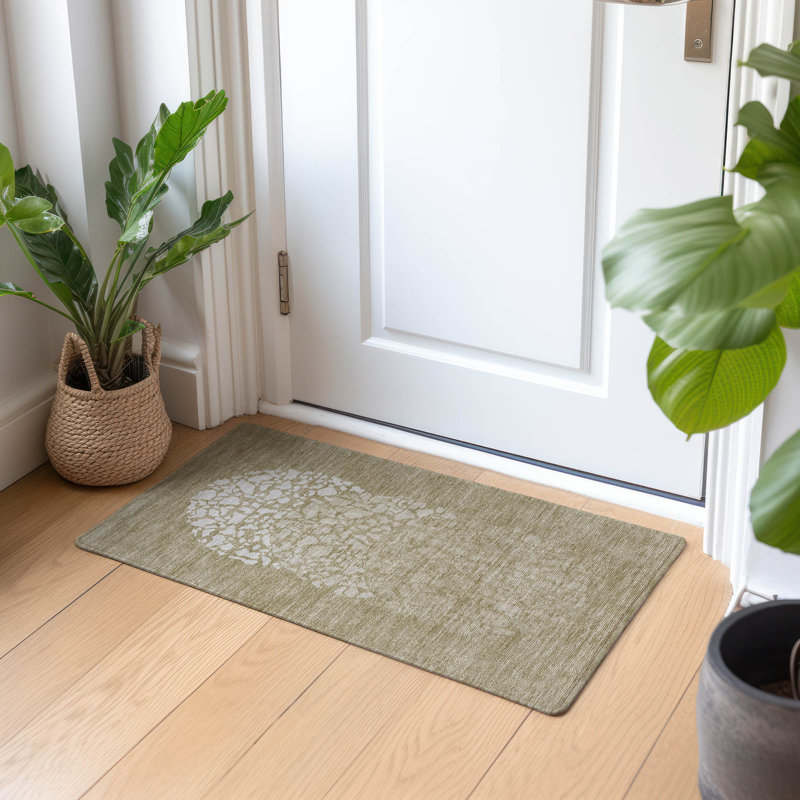 Catalda Washable Abstract Indoor / Outdoor Rug, Rectangle 1'8" x 2'6"