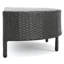Table basse d'extérieur demi-ronde grise de 36,31 po de largeur, 18,25 po de profondeur, 11,66 po de hauteur, sans assemblage, capacité de 270 lb avec charge tissée élevée