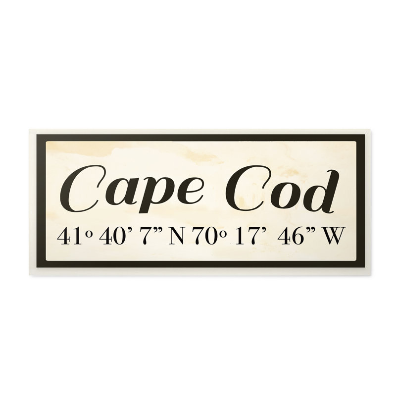 «Cape Cod» par Daphne Polselli, reproduction d'art textuel sur toile, H 7 po x l 17 po, Plaque murale