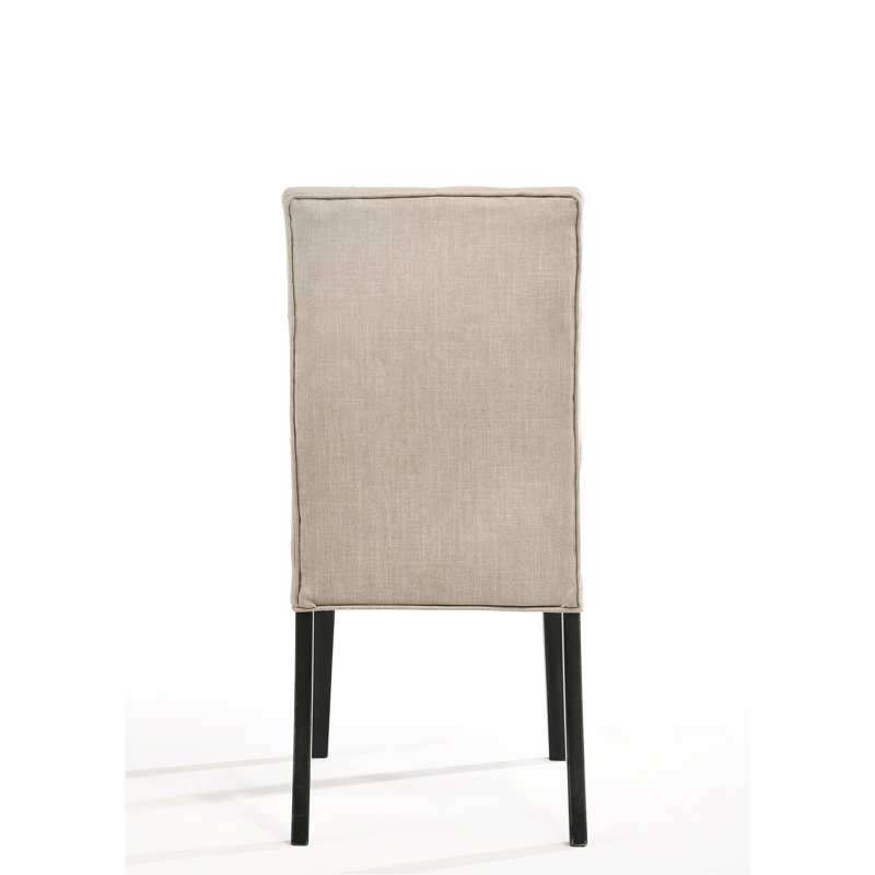 Ensemble de 2 chaises d'appoint Morland en lin brun clair et finition noire rétro