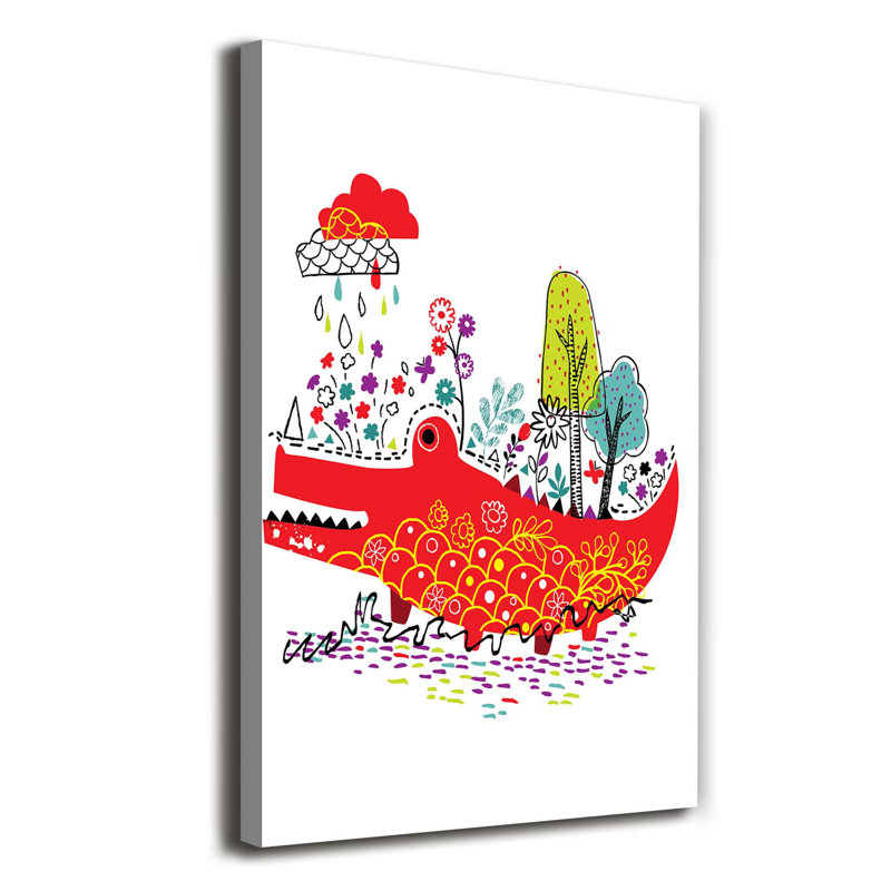 Crocodile 1 Piece Wrapped Canvas Wall Art