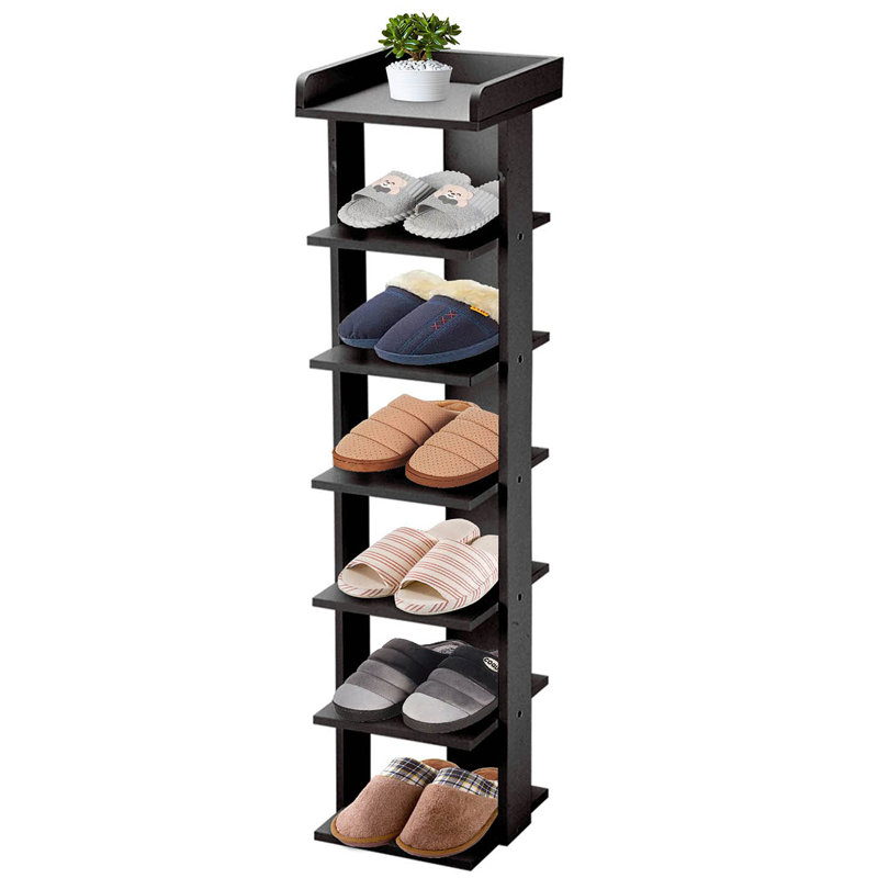 7 Pair Shoe Rack,  Black