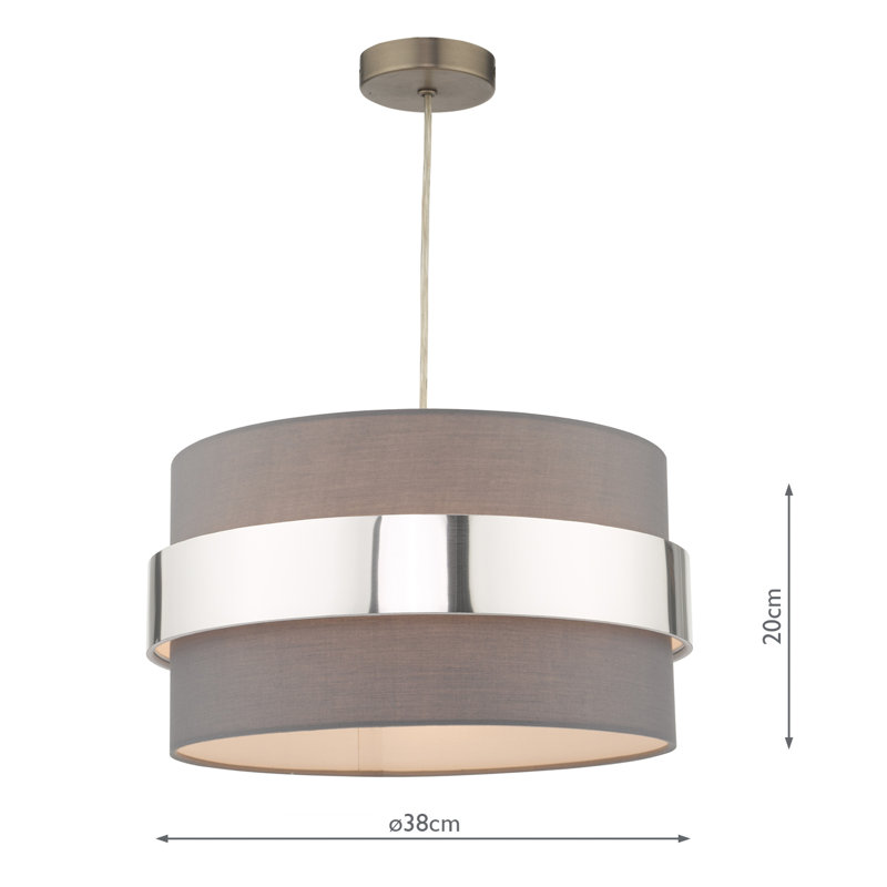 - Light Drum Pendant, Grey/Chrome