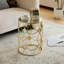Cadre de table d'appoint moderne en métal + plateau miroir