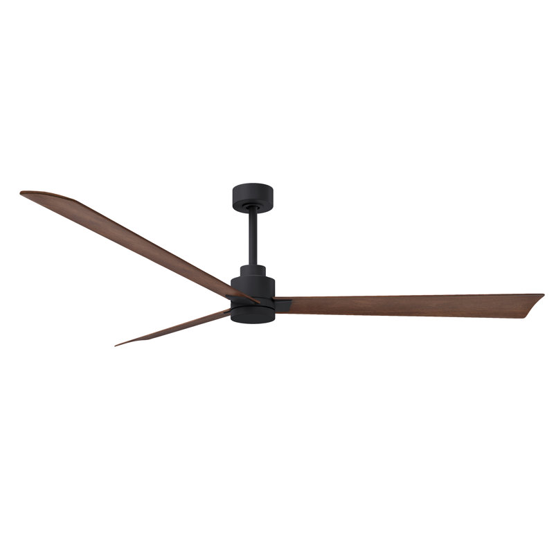 Ventilateur de plafond Alessandra 72, Noir mat, Noyer