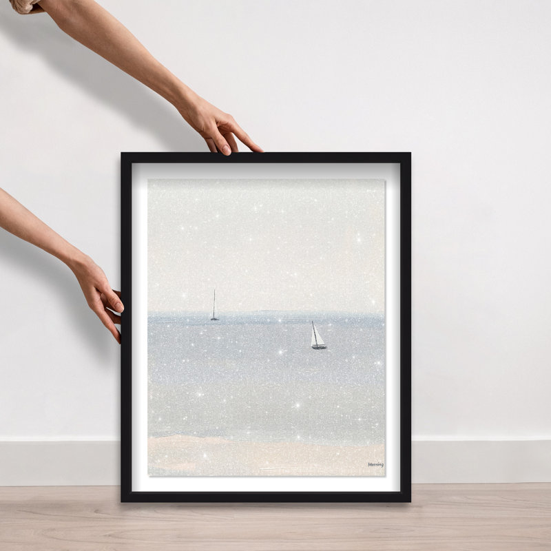 A minimalist oil pain II Shadowbox Nautical & Beach Print by Oliver Gal, Black Frame, 16 x 20, 31.5"H x 25.5"W, Black Frame