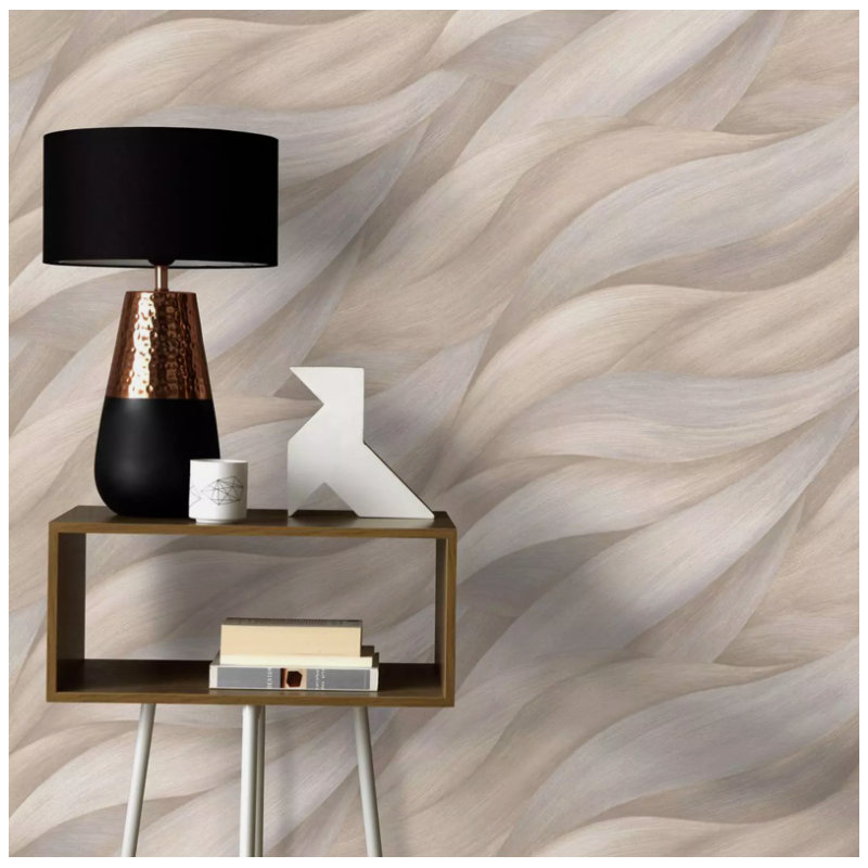 Wallpaper Abstract Featuring Waves, Beige