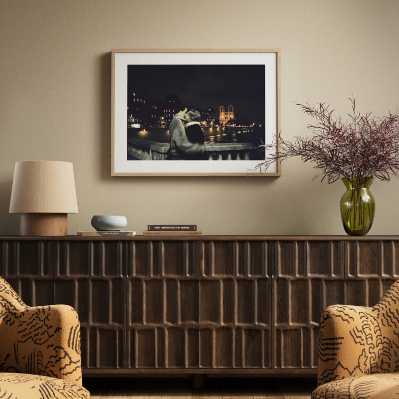 Evening Embrace Print by Barbara Alper, W 48" x H 36", White Oak