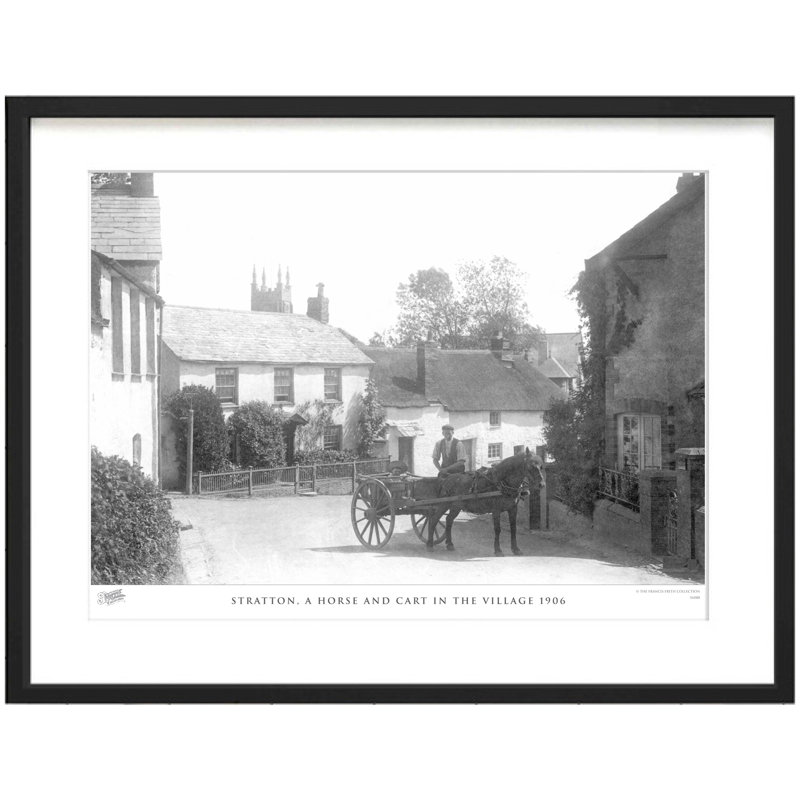 Stratton, A Horse And Cart In The Village 1906 by Francis Frith - Single Picture Frame Print, 40cm H x 50cm W x 2.3cm D