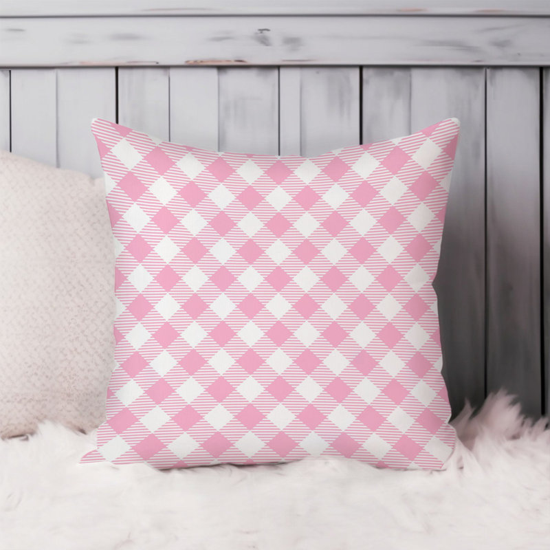 Gingham Pattern XV Pink Modern, 18" H x 18" W