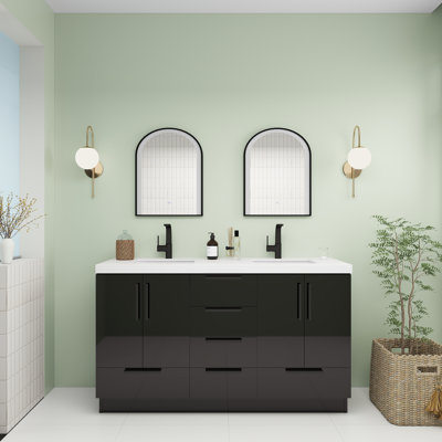 Carla 59.4 Inches Freestanding Bathroom Vanity With Double Sink