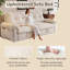 Canapé-lit convertible moderne de 77 po avec poche de rangement latérale, canapé-lit 2 en 1, canapé rembourré multifonctionnel pour le salon, la chambre à coucher et un appartement, beige-1076232664
