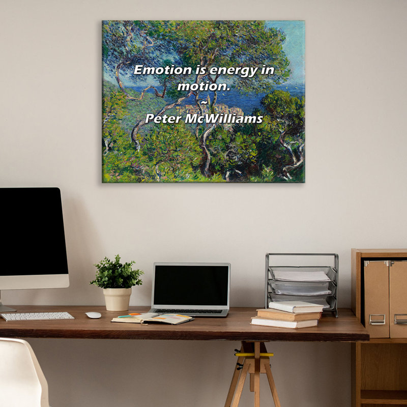 Citation artistique «L'émotion est l'énergie en mouvement». Toile tendue par Peter McWilliams Gallery, H 17 po x l 24 po