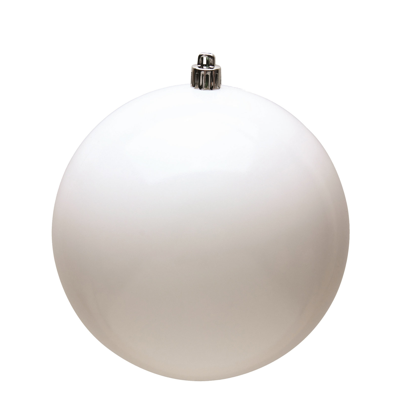Holiday Décor Ball Ornament, White Shiny, 2.75" H x 2.75" W x 2.75" D