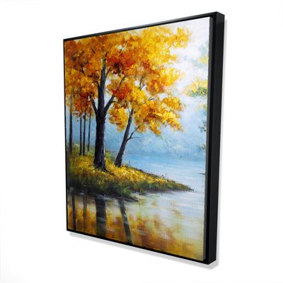 Trees By The Lake Print On Canvas